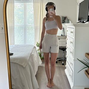 Khaki Abercrombie Trouser Shorts